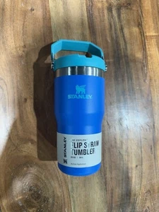 Stanley 20 oz Stainless Steel IceFlow Flip Straw Tumbler Aquamarine Blue  - Picture 1 of 4