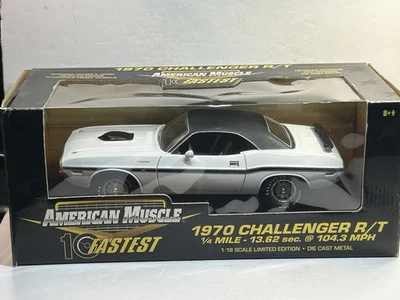 Dodge Challenger R/T 1970 ERTL American Muscle 10 Fastest blanco/negro tapa de vinilo Foto 1 de 4