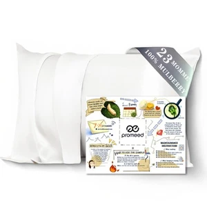 100% Mulberry Silk Pillowcase 13 x 18 Premium Natural 23 Momme Real Silk Pil - Picture 1 of 6