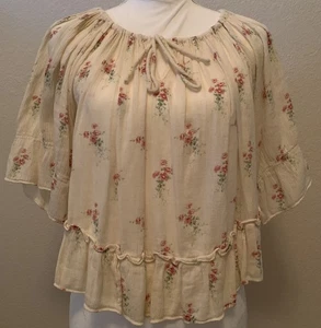 Pre-Owned Ralph Lauren Denim And Supply Size Small Bohemian Floral Top - Picture 1 of 6