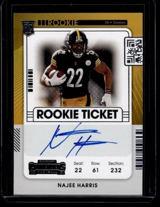 2021 Panini Contenders #111 Najee Harris RC, AU Pittsburgh Steelers quasi nuovo automatico - Foto 1 di 2