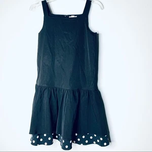 Crewcuts girls black sleeveless polka dot ruffled bottom dress 10 - Picture 1 of 9