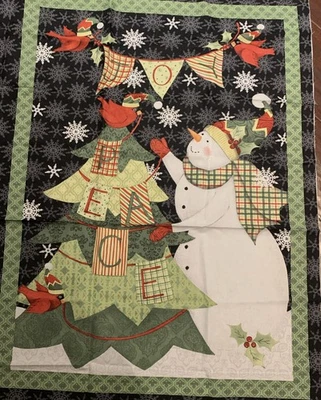 Peace and Joy Steele Creek Studio Navidad Panel de Tela X-Mas Árbol Muñeco de Nieve Foto 1 de 4