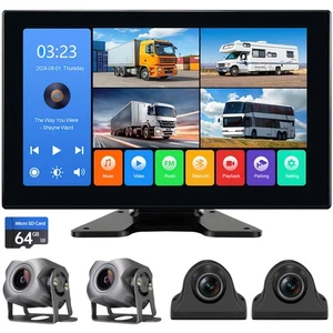 4 Channel 1080p Backup Camera Dash Cam for RV/Truck/Trailer/Van/SUV/Cars,10.2... - Picture 1 of 7