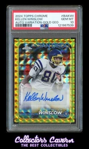 2024 Topps Chrome Auto Gold Geometric BAKWI Kellen Winslow PSA 10 #d 04/50 POP 1 - Picture 1 of 2