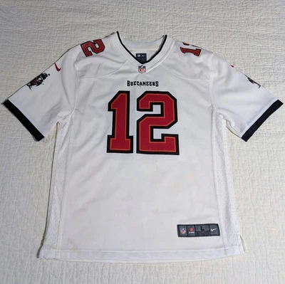 Camiseta Nike Tom Brady Tampa Bay Buccaneers Blanca #12 Talla Juvenil 14/16 Grande MIRAR Foto 1 de 4