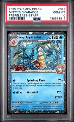 Misty's Gyarados STAFF Promo PSA 10 049/182 Destined Rivals Pokemon Card #961 - Image 1 of 2