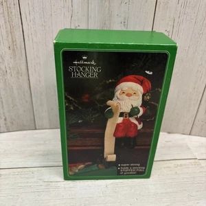Percha de Medias Vintage 1984 Hallmark - Papá Noel con Lista - Decoración de Navidad - Imagen 1 de 4