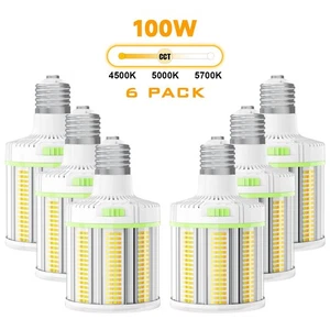 6PACK 100W LED Corn Light Outdoor Indoor Garage Lamp 4500K-5700K Adjustable E39 - Picture 1 of 15
