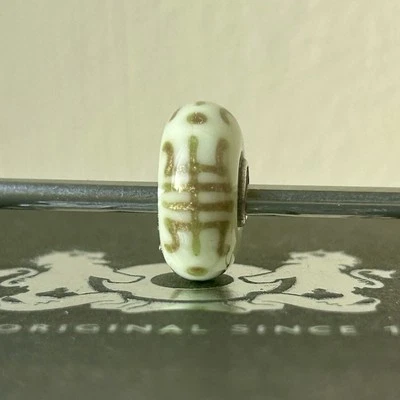 Authentic Rare Limited trollbeads ooak unique glass bead Cream White Longevity - Image 1 of 4