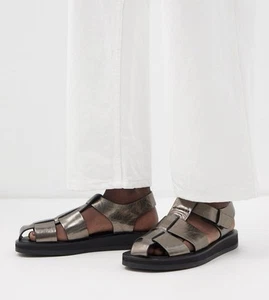 THE ROW Women’s Metallic Leather ‘Fisherman’ Sandals Bronze 40 / 10 US $1050+ - Picture 1 of 24