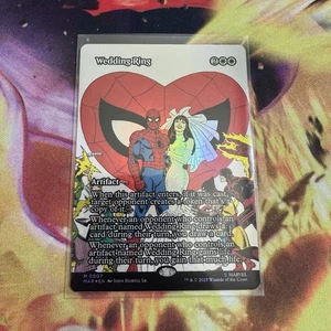 Wedding Ring Borderless Poster FOIL NM Marvel Spiderman MTG MAGIC THE GATHERING - Picture 1 of 2