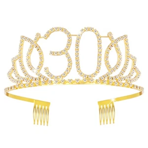 Rhinestone 30th Birthday Headband Tiara Women Decoration Birthday Party - Picture 1 of 10