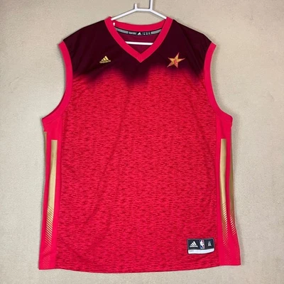 Camiseta sin mangas Adidas NBA All Star XL roja dorada de baloncesto Foto 1 de 4