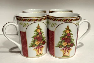 ROYAL ALBERT Old Country Roses-Seasons of Colour-Christmas Set of 4 Coffee Mugs - Picture 1 of 9