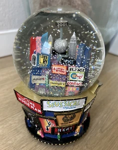 Vintage Music Snow Globe New York City NYC Broadway Musicals 2001 Let it Snow - Picture 1 of 6