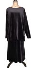 Vintage Victoria Holley - Black Velour Tunic & Skirt Set - Women's Size 1Xl