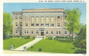 Marion North Carolina ~ McDowell County Court House Leinen UNP Postkarte - Bild 1 von 2