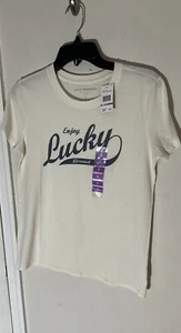 Women's Lucky Brand Crew-Neck Short Sleeve Graphics T-Shirt Size S NWT - Picture 1 of 2