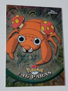 Pokemon Topps #46 PARAS Chrome Holo Foil TV Animated Edition NM - Picture 1 of 2
