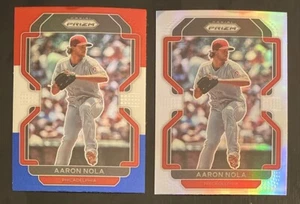 Prizm Aaron Nola 2022 rojo blanco azul #158 y plateado - Imagen 1 de 1