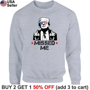 Sudadera Trump Missed Me Shot Shooting Attent MAGA 2024 Suéter Camisa BTR01 - Imagen 1 de 13