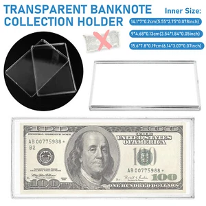 Dollar Bill Frame Holder Acrylic Money Case Display Double-Sided Transparent - Picture 1 of 14