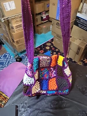 Messenger style bag hand crochet large Granny Square Crossbody - Image 1 of 4