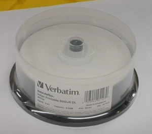 Verbatim DVD+R DL - 8.5GB, 2.4x Speed - 20 Pack - NEW, Sealed. Inkjet Printable. - Picture 1 of 6