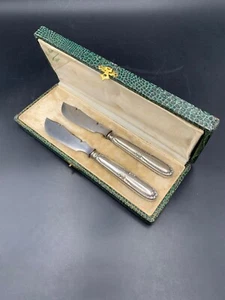 Pair of Minerva Silver Handle Cheese Knives c. 1900 - Picture 1 of 14