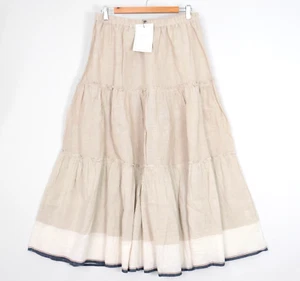 Maxi Falda Imagine Italy Mujer Talla M L Beige Lino Algodón Nivel Lagenlook NUEVA - Imagen 1 de 10