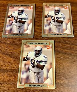 Lot (3) 1990 Action Packed Rookie Update CORTEZ KENNEDY Embossed Rookie Card #39