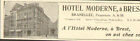 29 BREST HOTEL MODERNE BRANELLEC PROPRIETAIRE PETITE PUBLICITE 1929