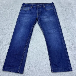 G Star Raw Jeans Adult Blue Button Fly Straight Cut Distressed 3301 Mens 36x27 - Picture 1 of 18