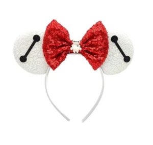 NEW Disney BIG HERO 6 Mickey Ears BAYMAX Hat ROBOT Headband Minnie RED BOW - Picture 1 of 4
