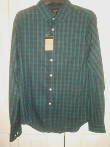 Camisa de vestir para hombre azul/verde a cuadros talla Med estructura nueva - Imagen 1 de 2