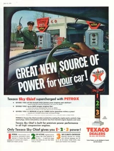 Estampado publicitario vintage coche gasóleo TEXACO Sky Chief estación de servicio Petrox 56 - Imagen 1 de 1