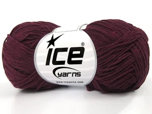 LOT OF 6 Ice PUNCH Yarn #82571  MAROON Light DK Cotton Blend - Picture 1 of 4