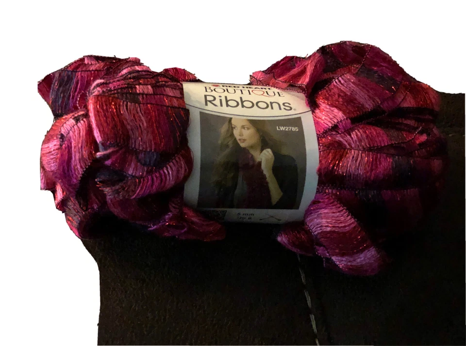 Red Heart Boutique Ribbons Yarn Rosebud Metallic 8 Skeins