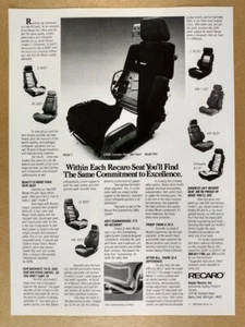 Recaro N KR C LS KRS KRX 1985 asientos de coche anuncio impreso vintage - Imagen 1 de 1
