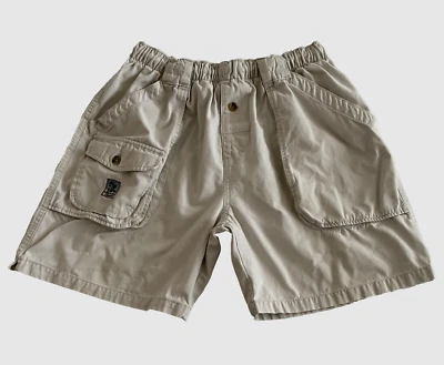 Vintage Gotcha Shorts Mens Size L Large Beige Cotton Elastic Waist - Image 1 of 4