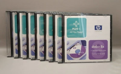 NUEVO Lote de (7) HP DVD+R 8X 4.7GB Datos/120min. Discos/estuches de video *ENVÍO GRATUITO Foto 1 de 2
