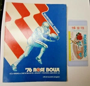 1976 ROSE BOWL NCAA FOOTBALL PROGRAM UCLA VS. OHIO STATE RARE 1/1/76 WITH TICKET - Picture 1 of 4