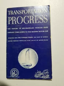 TRANSPORTATION PROGRESS ARTHUR POUND 1940 GENERAL MOTORS HISTORY BOOKLET - Picture 1 of 8