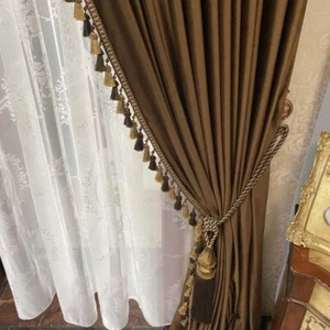 Gorgeous Vintage bedroom living room velvet coffee cloth curtain drape C1886 - Picture 1 of 12