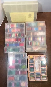 Large Lot Of 400 + DMC Embroidery Floss On Cards And In Case Blending Filament - Picture 1 of 13