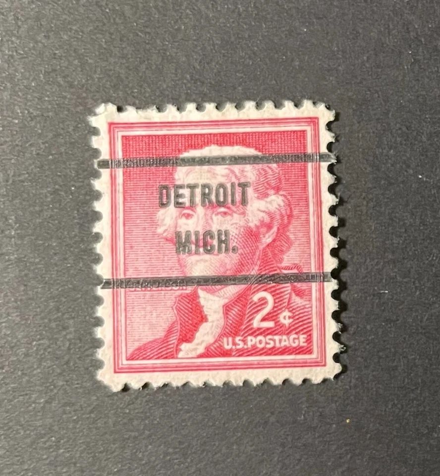 Detroit, Michigan Type 71 Precancel - 2 cents Jefferson - U.S. #1033 - MI - Image 1 of 1