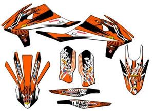 2020-2023 XCF-W MAYHEM Orange Senge Graphics Kit Compatible with KTM - Foto 1 di 10