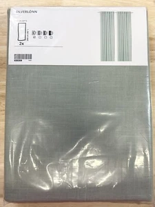 Ikea SILVERLONN 57x98" Curtains 2 Panels 100% Cotton Sheer Sage Green 804.880.92 - Picture 1 of 5