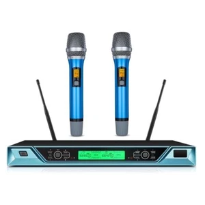 Micrófonos de karaoke prorófono automático 2 canales uhf micrófonos de mano - Imagen 1 de 2